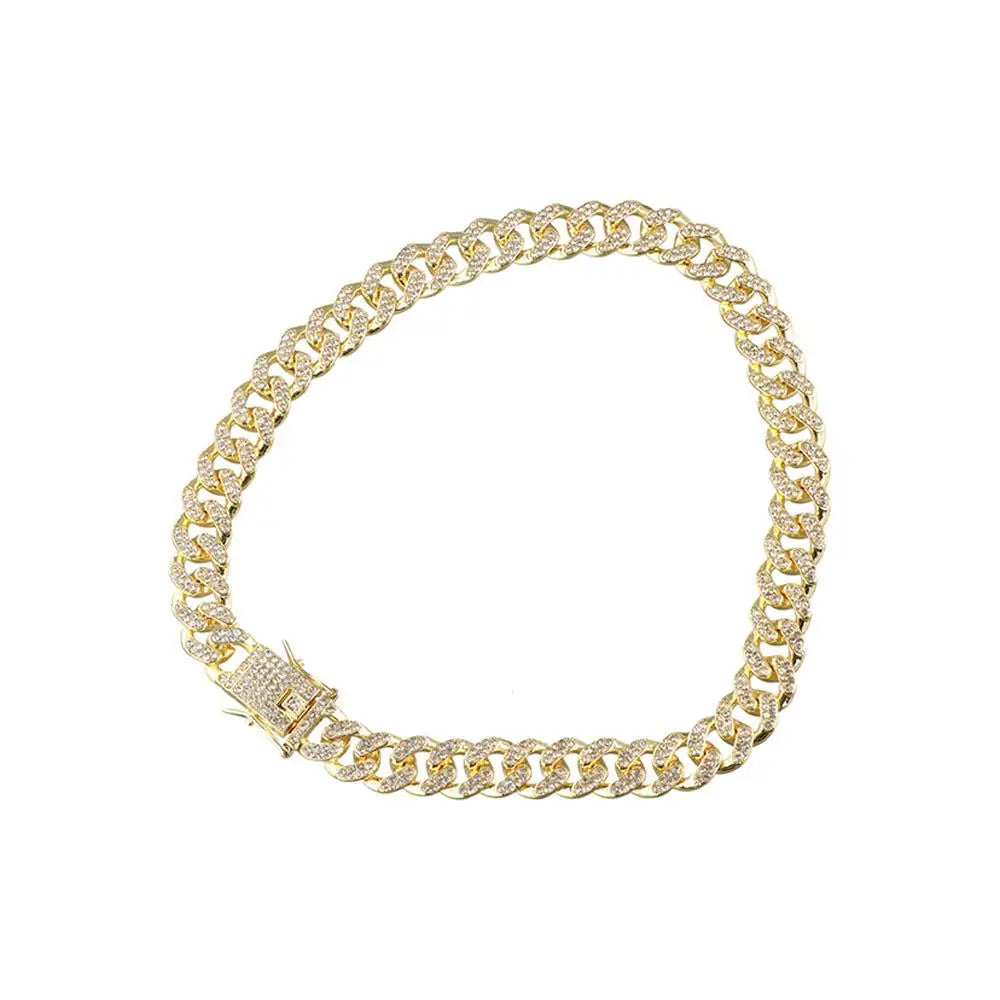 Rhinestone Luxury Metal Fighting Necklace Dog Accessories Pet Supplies Dog Jewelry Collar Pet Chain Necklace