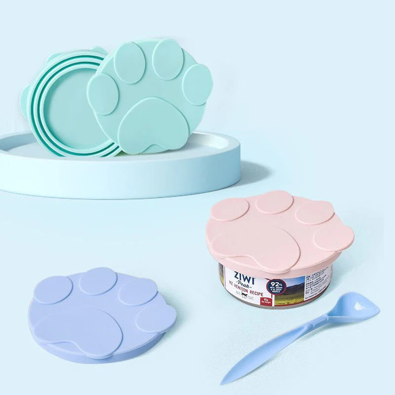 New Portable Silicone Dog Cat Canned Lid 2-In-1Food Sealer Spoon Pet Food Cover Storage Fresh-Keeping Lids Bowl Pets Products