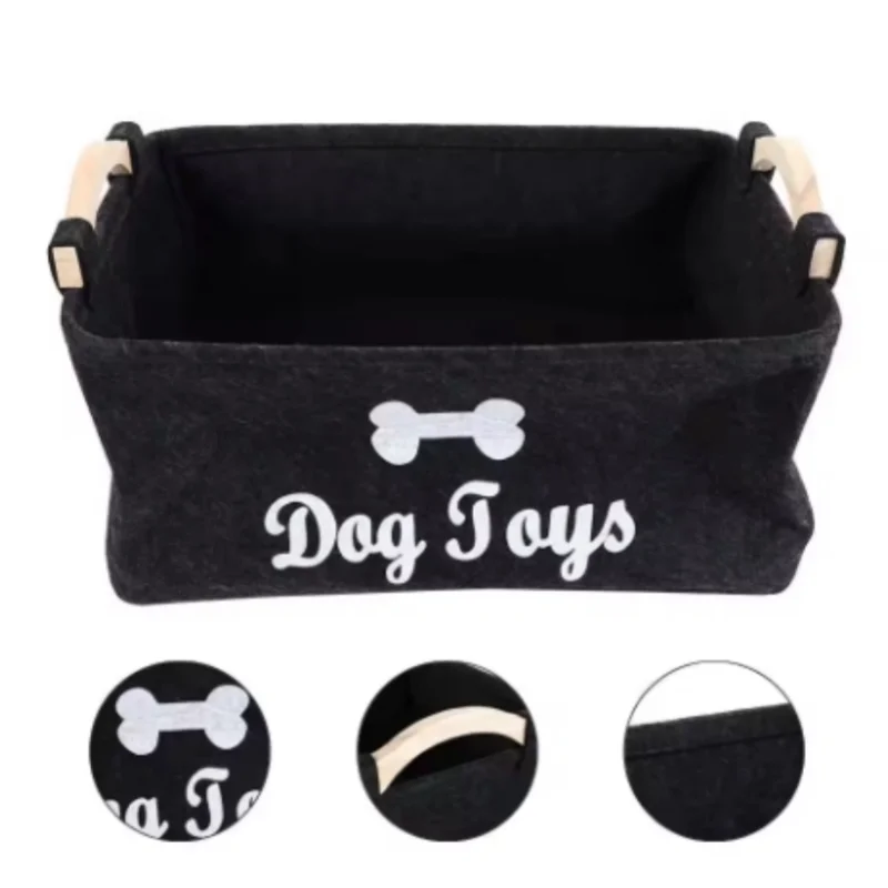 A Cat and Dog Toy Storage Box with Various Styles and Types, Made of Felt and Does Not Fade.