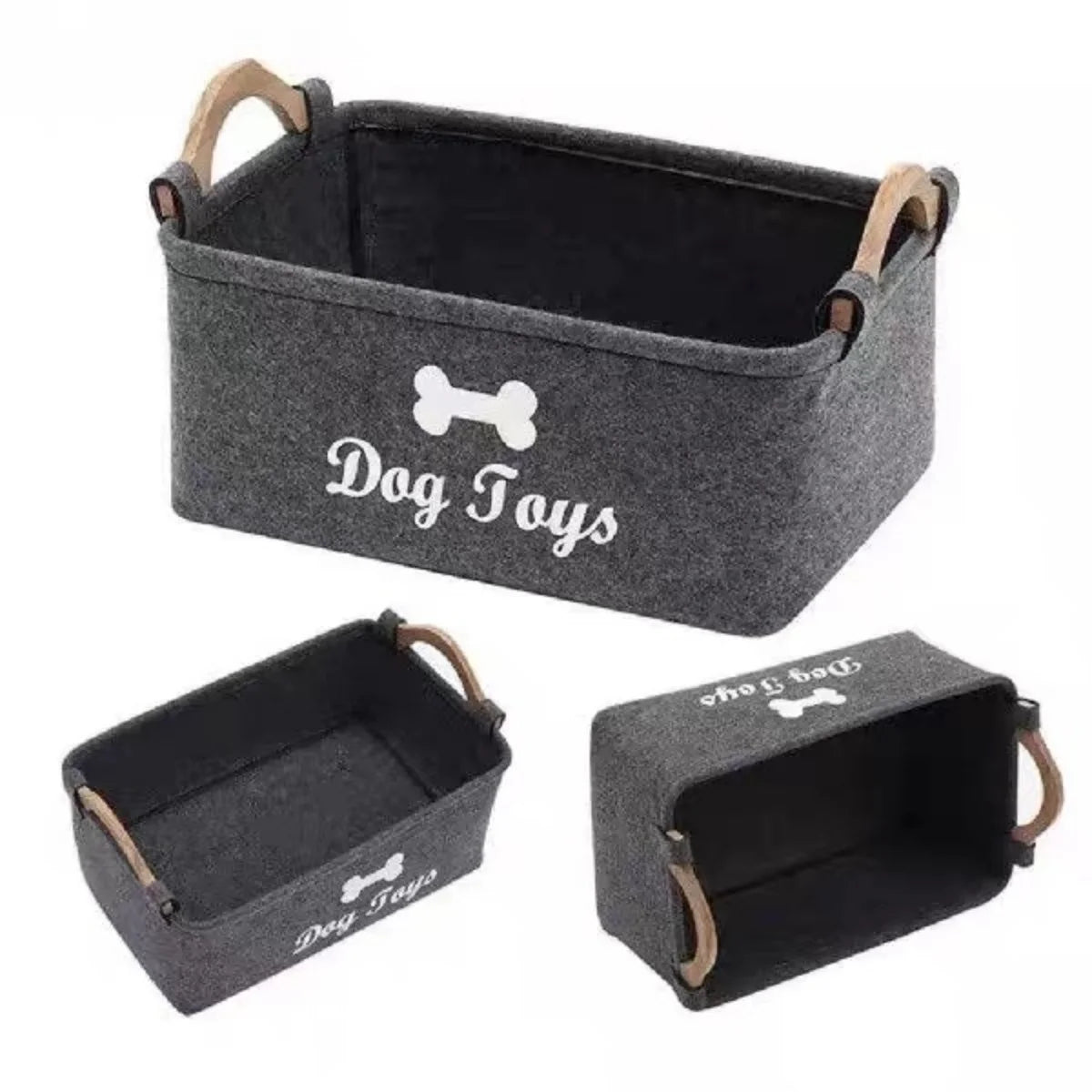 A Cat and Dog Toy Storage Box with Various Styles and Types, Made of Felt and Does Not Fade.