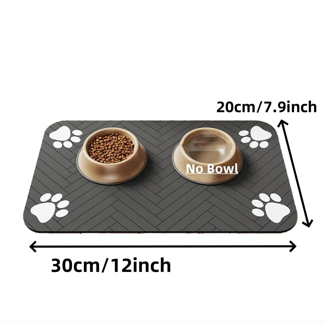 S（Little Kitten ）、M、L Bsorbent Pet Feeding Mat, Waterproof Placemat for Dog & Cat Food & Water Bowls, Quick-Dry Rubber Backing